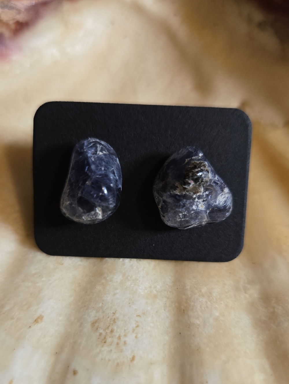 Iolite Tumbled Stone Stud Earrings: A